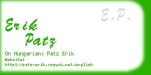 erik patz business card